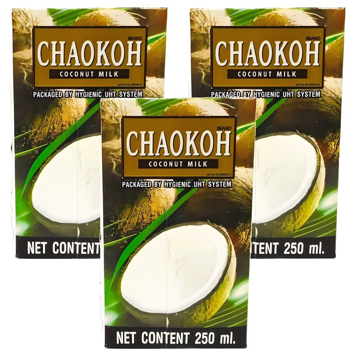 차오코 코코넛밀크, 250ml, 3개