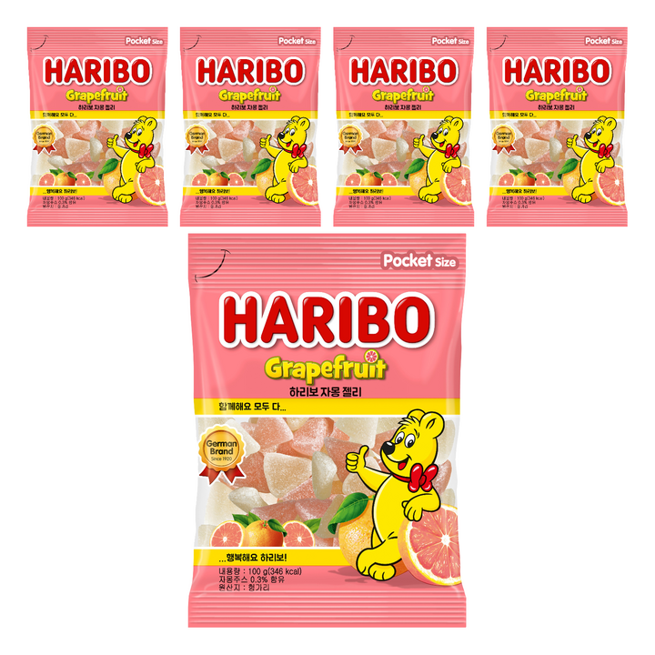 하리보 그레이프 프루트 젤리, 100g, 5개