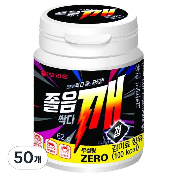 오리온 졸음싹다깨 껌, 62g, 50개