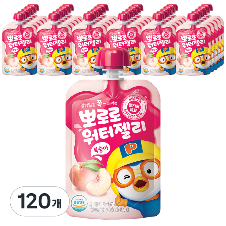 팔도 뽀로로 워터젤리 복숭아, 120ml, 120개