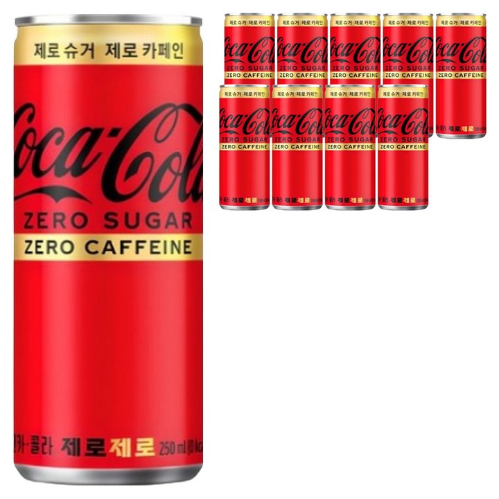 코카콜라 제로제로, 250ml, 10개
