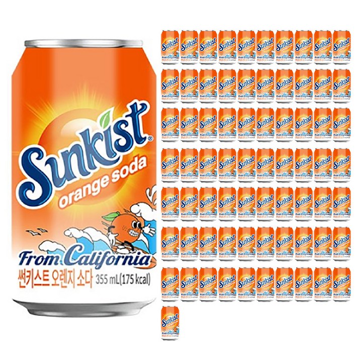 광동제약 썬키스트 오렌지 탄산 소다, 355ml, 72개