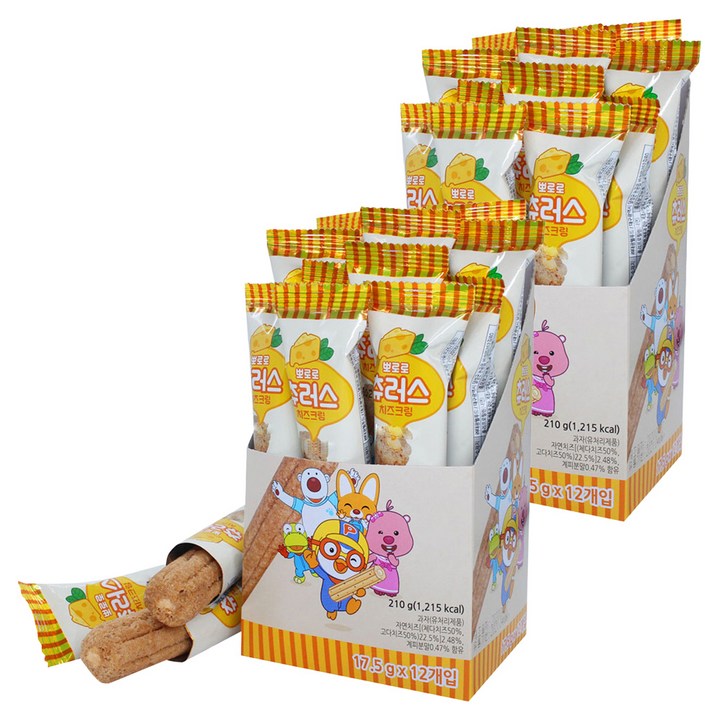 뽀로로 츄러스 치즈크림, 210g, 2개