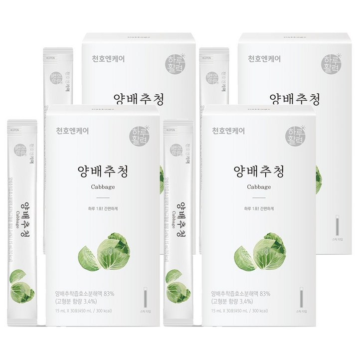하루활력 양배추청, 450ml, 4개