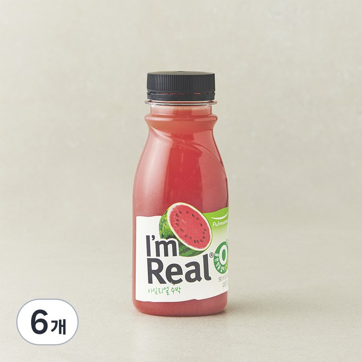 아임리얼 수박 주스, 190ml, 6개