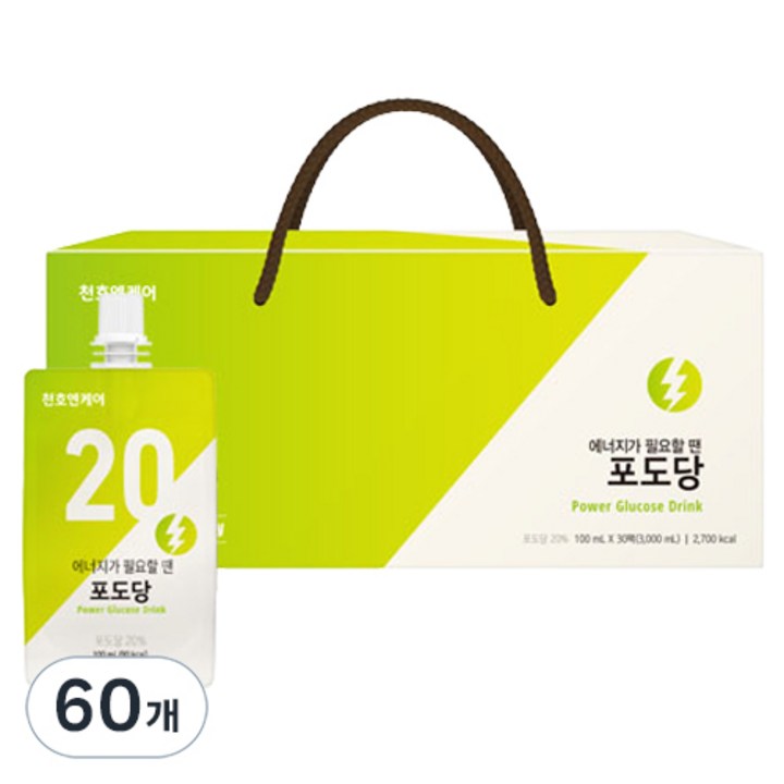 천호엔케어 에너지 충전 포도당 음료, 100ml, 60개