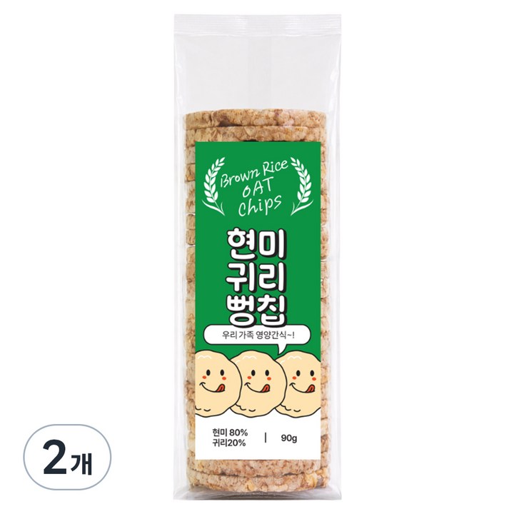 현미 귀리 뻥칩, 90g, 2개