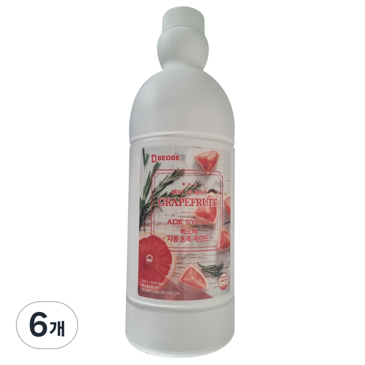 베오베 자몽 농축 에이드, 1.8kg, 6개