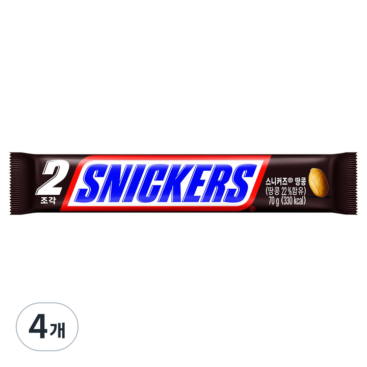 스니커즈 땅콩, 70g, 4개