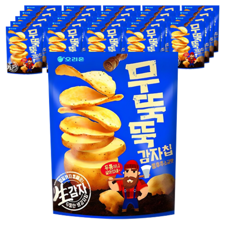 오리온 무뚝뚝감자칩 통후추 소금맛, 60g, 25개