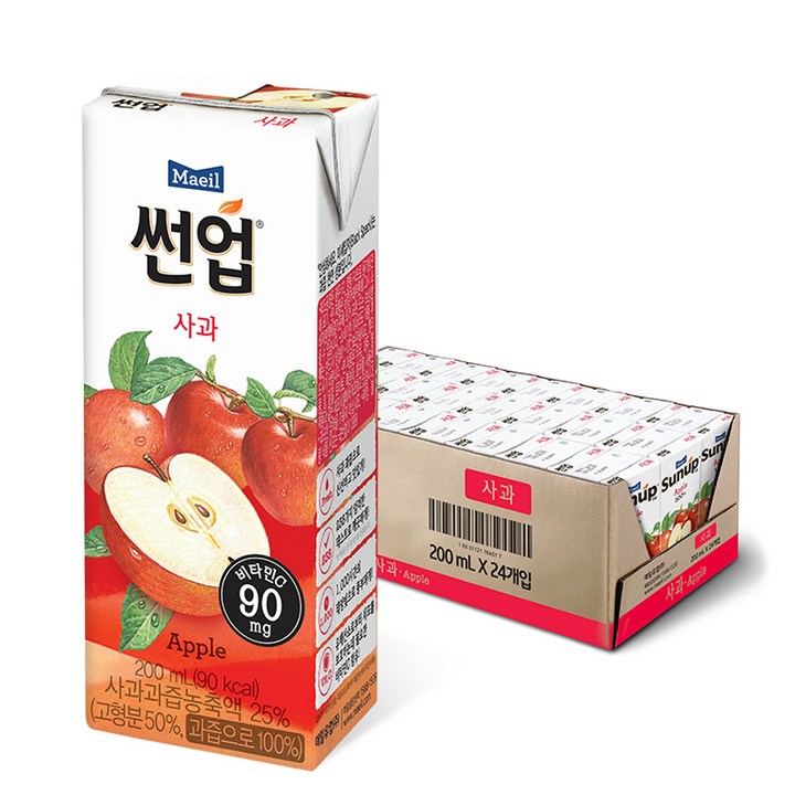 썬업 사과주스, 24개, 200ml