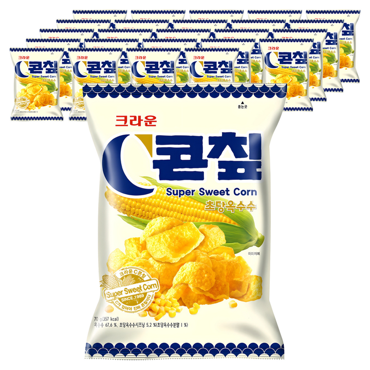 콘칲 초당옥수수 스낵, 70g, 25개