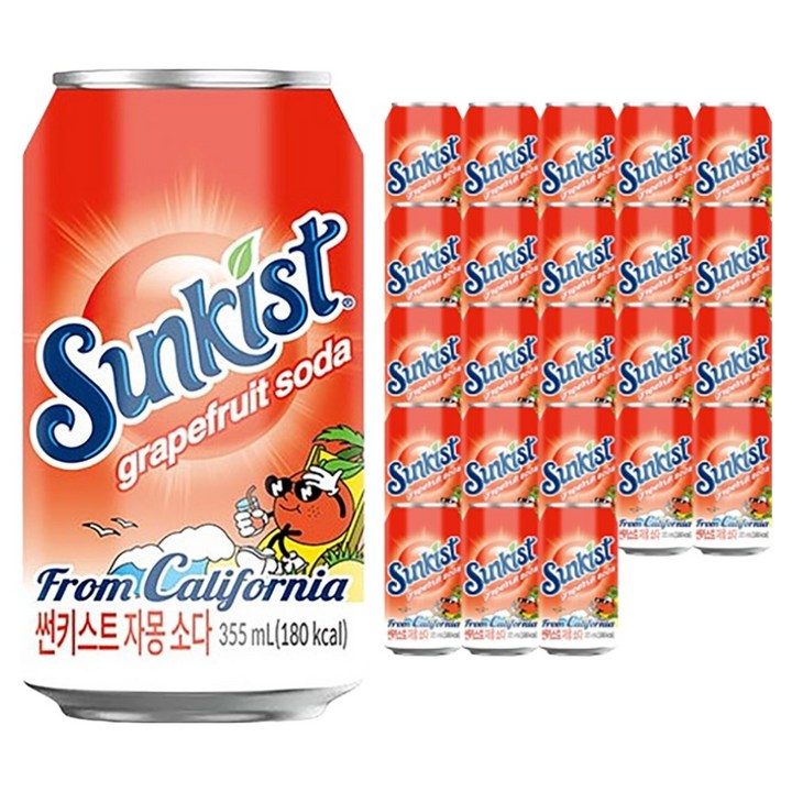 썬키스트 자몽 소다, 355ml, 24개