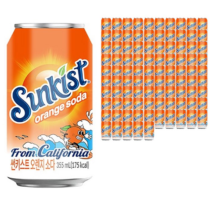 광동제약 썬키스트 오렌지 탄산 소다, 355ml, 96개