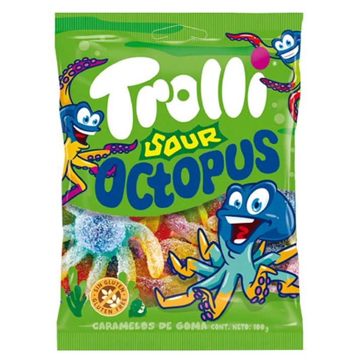 트롤리 사우어 옥토퍼스 젤리, 100g, 1개