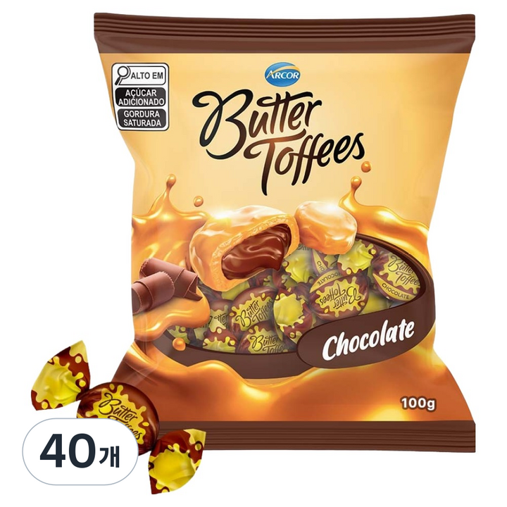 아코르 버터 토피 초코, 100g, 40개