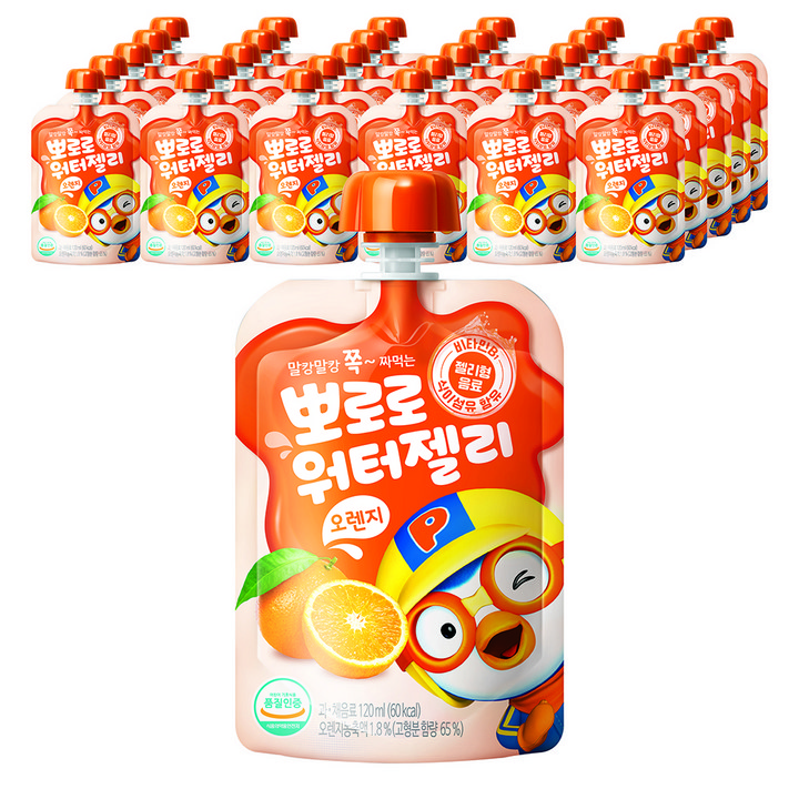 팔도 뽀로로 워터젤리 오렌지, 120ml, 40개