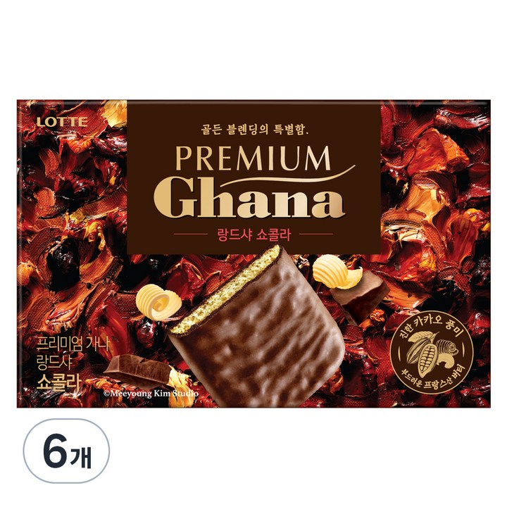 가나 프리미엄 랑드샤 쇼콜라 초콜릿, 91g, 6개