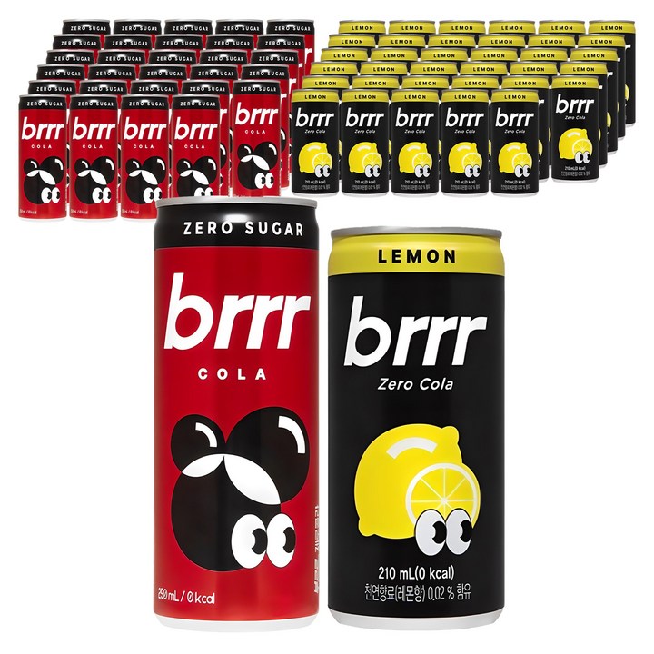 부르르 제로콜라 250ml 30p + 레몬 210ml 30p, 1세트