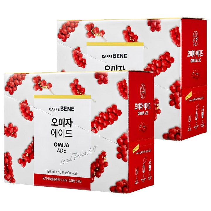 카페베네 오미자 에이드, 190ml, 20개