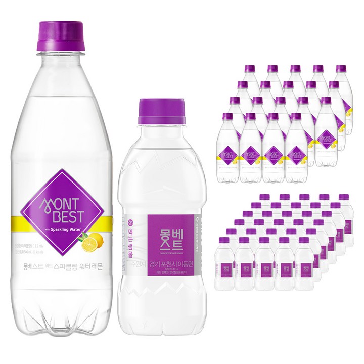 몽베스트 생수 60p + 스파클링 워터 레몬 500ml 20p, 1개, 330ml
