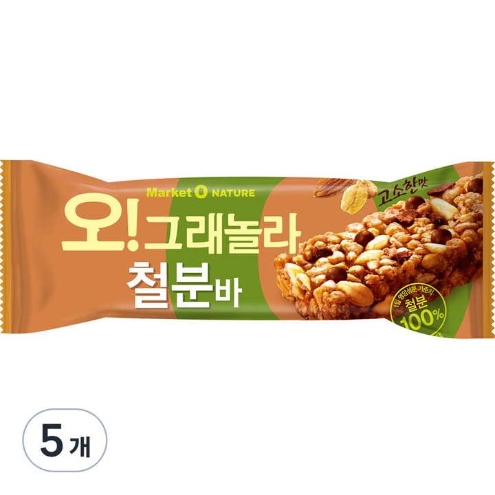 마켓오 오 그래놀라 철분바, 35g, 5개