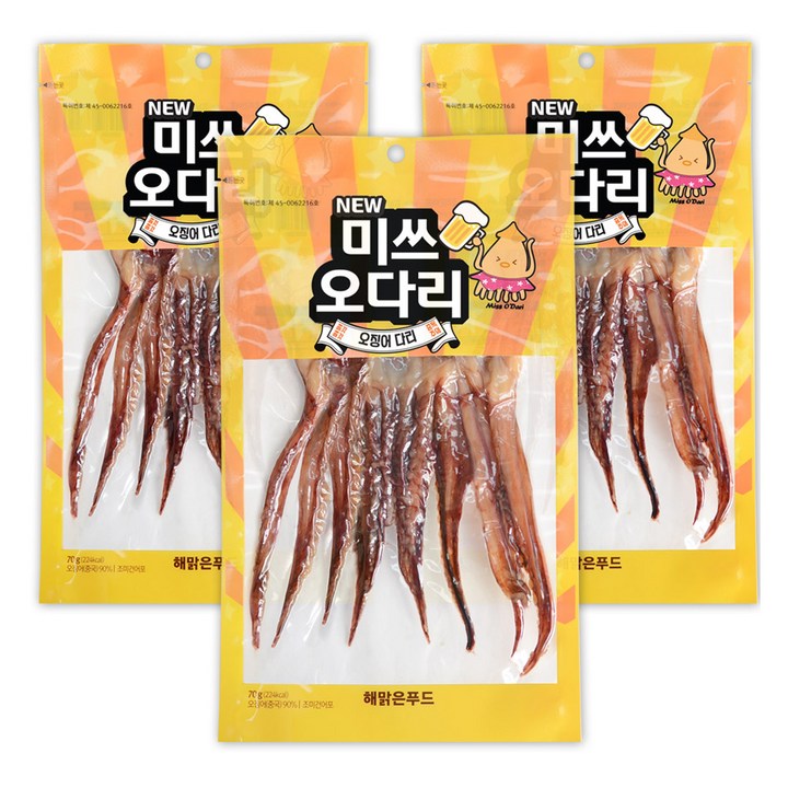해맑은푸드 뉴 미쓰오다리, 70g, 3개