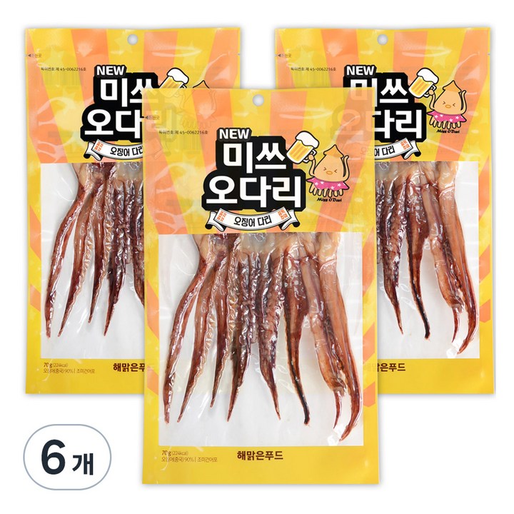 해맑은푸드 뉴 미쓰오다리, 70g, 6개