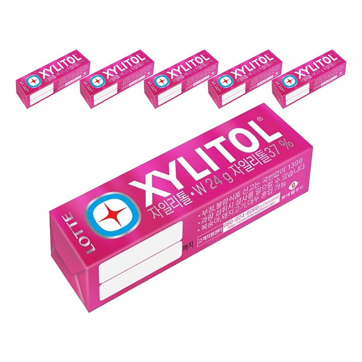 롯데자일리톨 츄잉껌 W, 24g, 6개