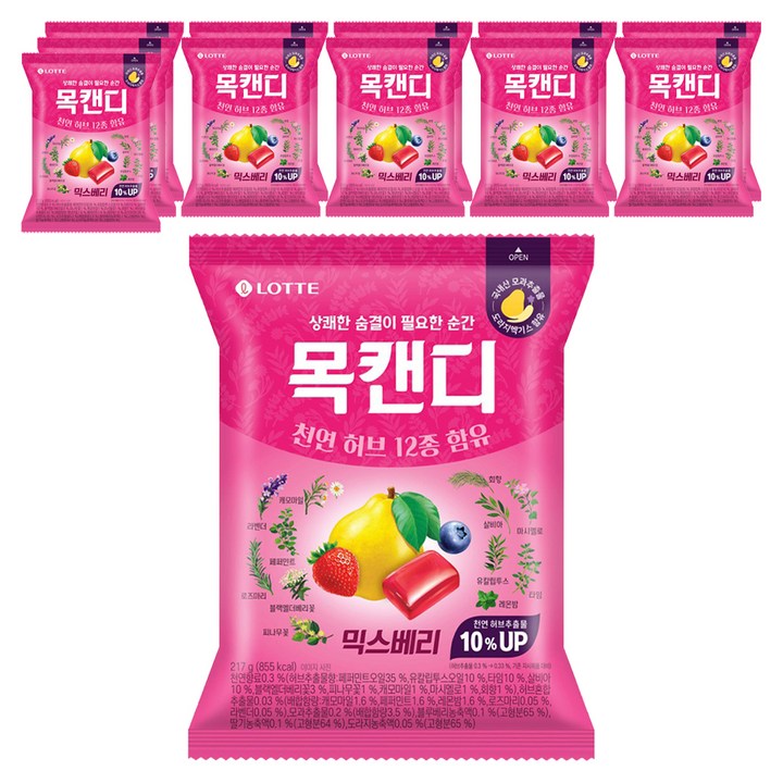 목캔디 믹스베리, 217g, 12개