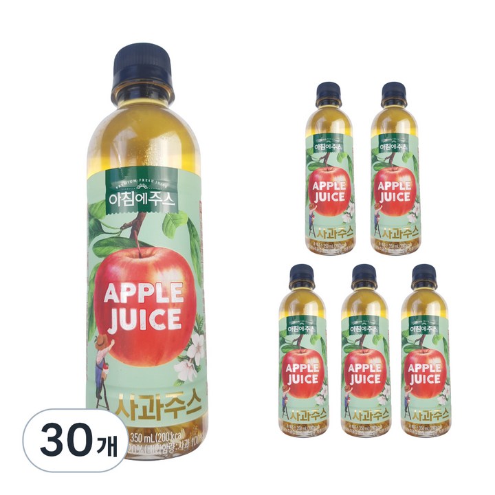 서울우유 아침에주스 사과주스, 350ml, 30개