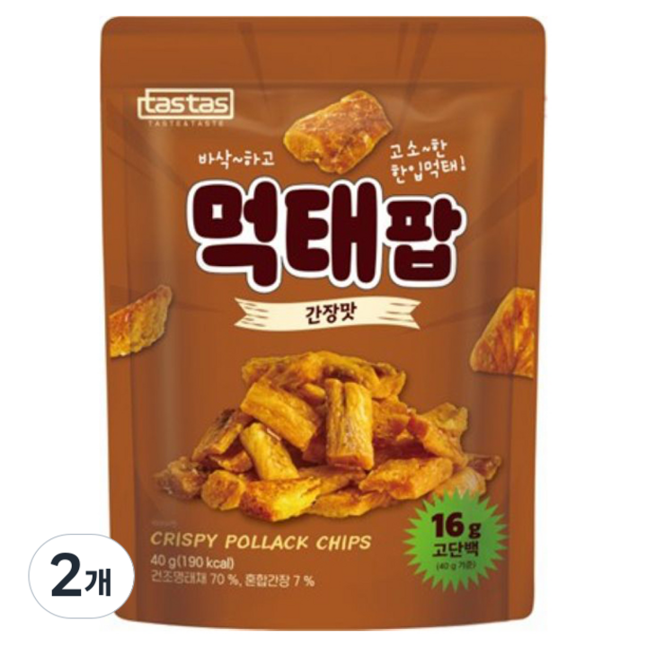 타스타스 먹태팝 간장맛, 40g, 2개