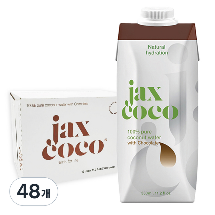 잭스코코 코코넛워터 코코아맛, 330ml, 48개