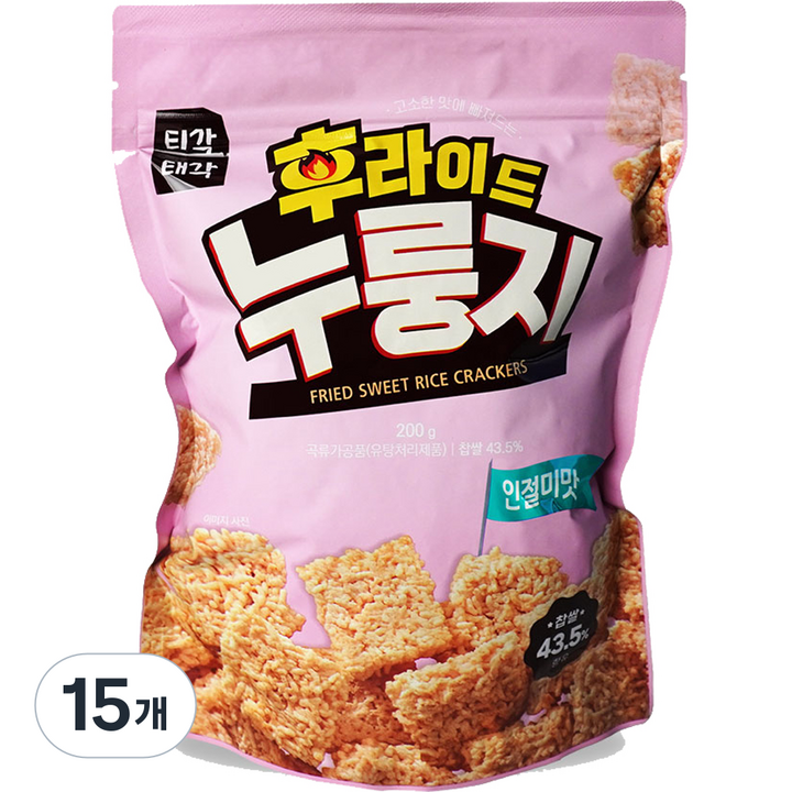 티각태각 후라이드 누룽지 인절미맛, 15개, 200g
