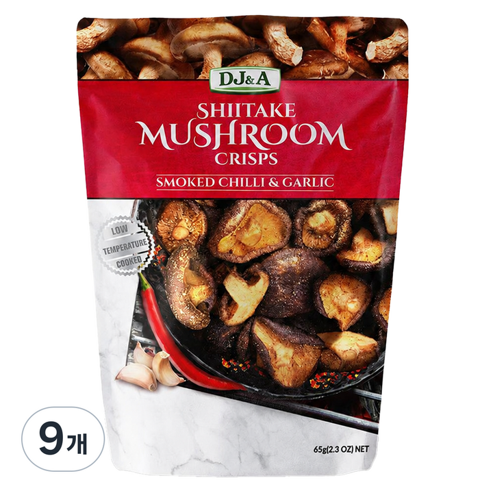 디제이앤에이 크리스프 스모크 칠리 앤 갈릭 표고버섯, 65g, 9개