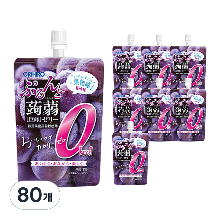 오리히로 푸룬또 곤약젤리 제로 포도맛, 130g, 80개