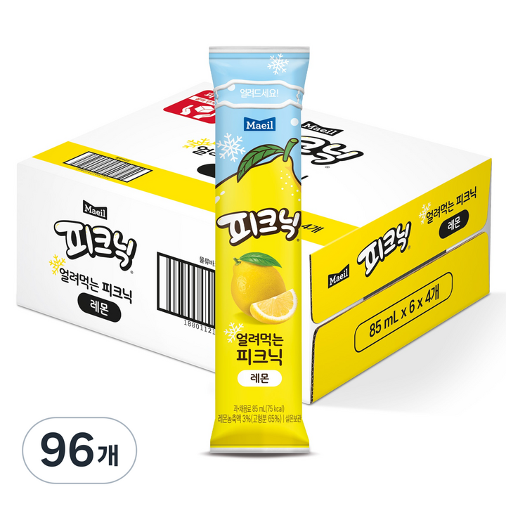 피크닉 얼려먹는 피크닉 레몬, 96개, 85ml