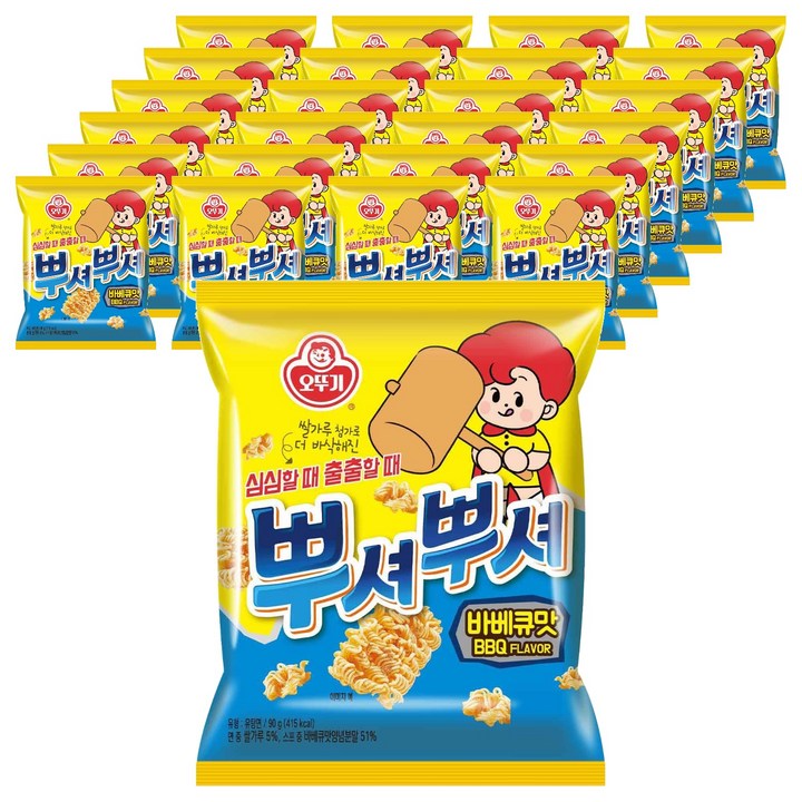 오뚜기 뿌셔뿌셔 바베큐맛, 90g, 25개