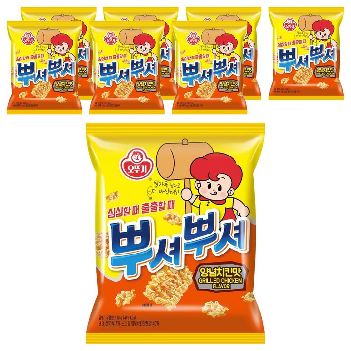 오뚜기 뿌셔뿌셔 양념치킨맛, 90g, 8개