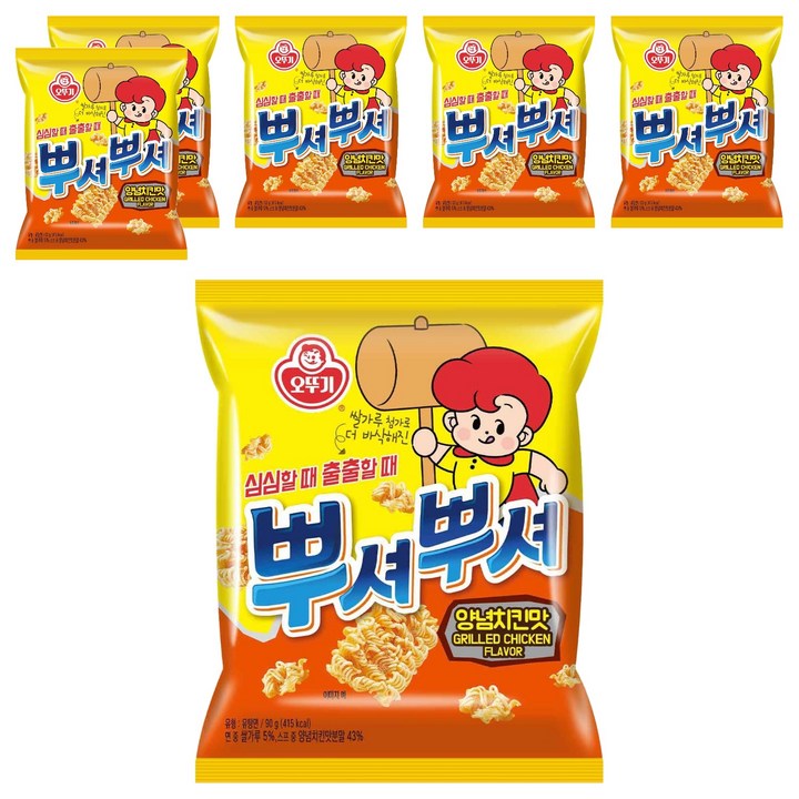 오뚜기 뿌셔뿌셔 양념치킨맛, 90g, 6개