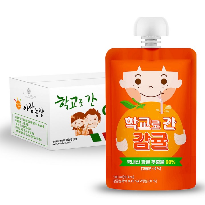 아람농장 학교로간 감귤, 100ml, 40개, 감귤맛