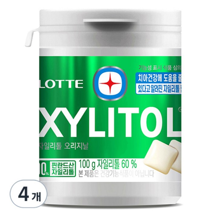 롯데자일리톨 오리지날 용기, 100g, 4개