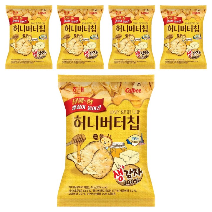 해태제과 허니버터칩, 44g, 5개