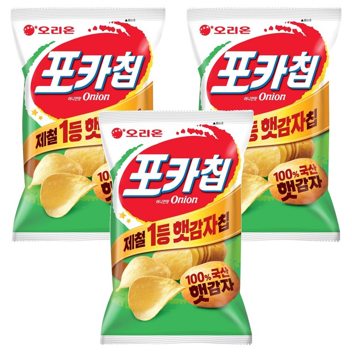 오리온 포카칩 어니언맛, 137g, 3개