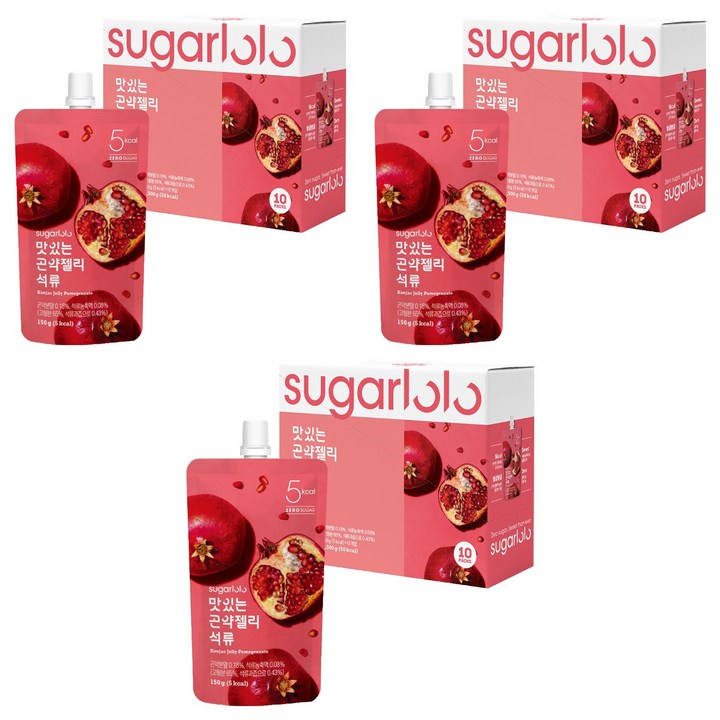 슈가로로 맛있는 곤약젤리 석류 10개입, 150g, 3개
