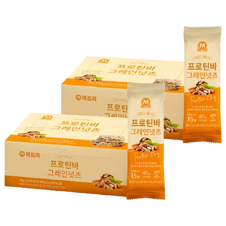 미트리 프로틴바 그레인넛츠, 800g, 2개
