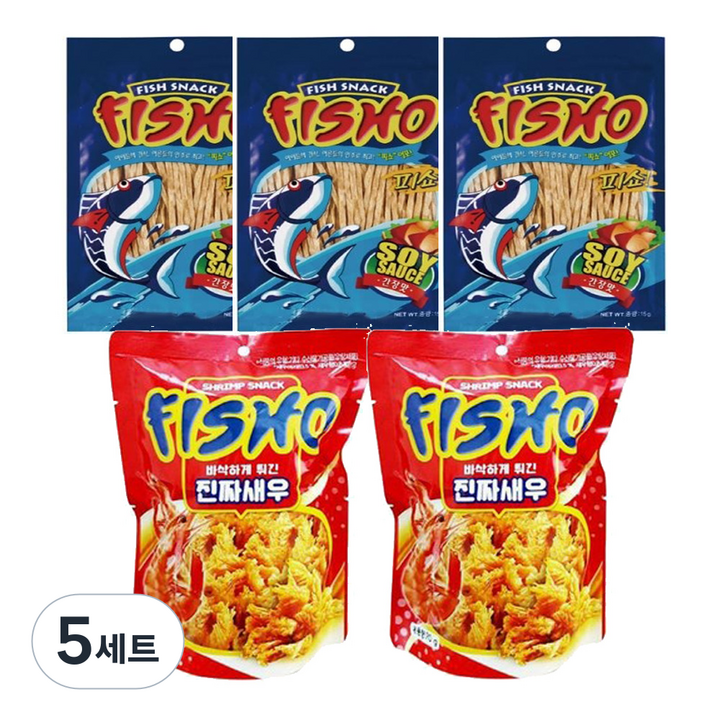 피쇼 간장맛 어포 15g x 3p + 진짜 새우 70g x 2p 세트, 185g, 5세트