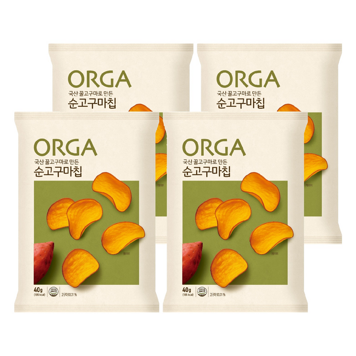 올가홀푸드 순 고구마칩, 4개, 40g