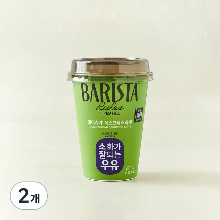 바리스타룰스 로어슈거 에스프레소 라떼, 2개, 250ml