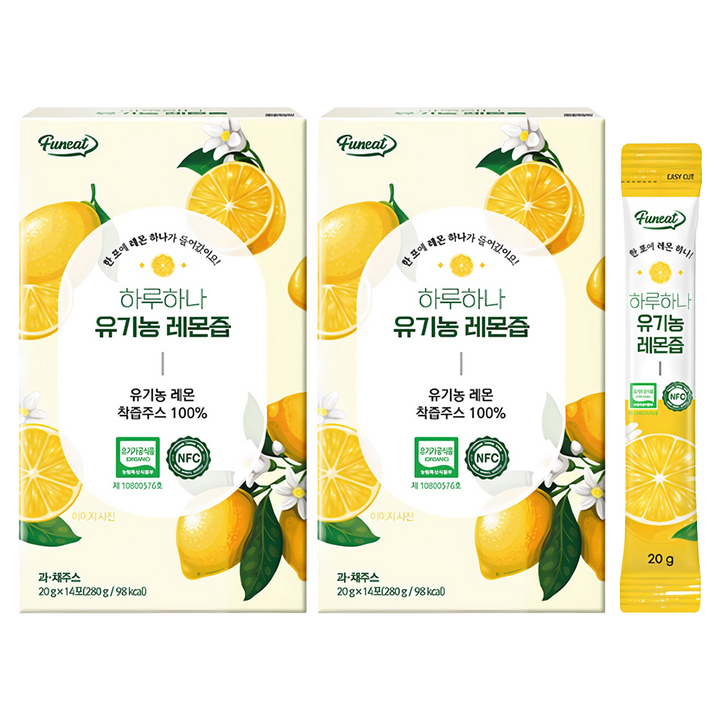 퍼니트 하루하나 유기농 레몬즙, 20g, 28개